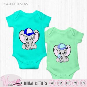 Baby boy Elephant with cap and rattle, nursery animal svg, rattle fcm file, newborn cricut svg, svg for babies, commercial use, vinyl craft