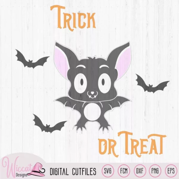 Cute Halloween bat svg, Halloween for kids svg, scanncut fcm, cricut svg file, trick or treat, dxf cut file,