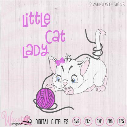 Little Cat lady svg, girl kitten, Little cat, cute animal svg, girls cat dxf, pet svg, scanncut fcm, Cricut svg, vinyl craft, plotter file