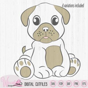 Girl dog Pug svg, Boy dog pug svg, cute dog pug, fcm scanncut file, vector cut files, svg for cricut, vinyl craft design, baby suit design