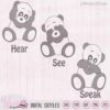three wise Panda bears cut file