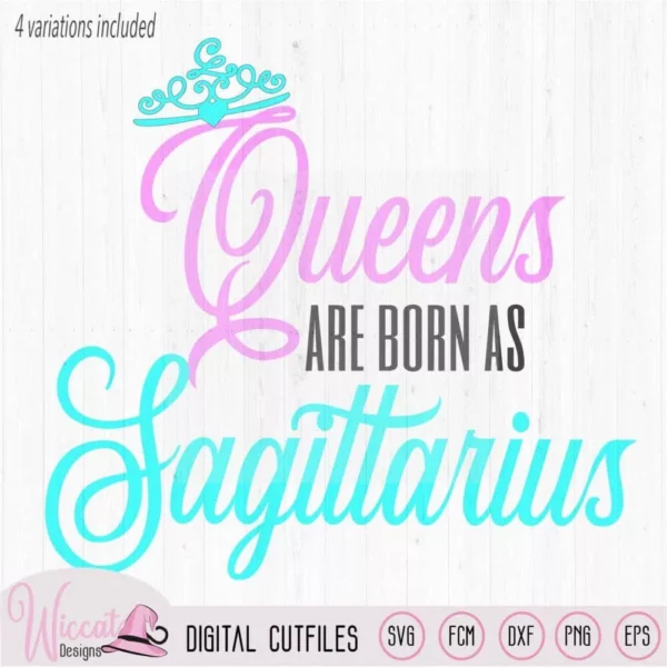 Sagittarius queen svg, Zodiac quote svg, Sagittarius svg, Queens are born as, Queen svg, Zodiac svg, birth sign svg, November svg, woman svg, svg cricut, December birthday svg