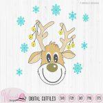 Funny Reindeer svg, deer svg, Christmas sweater svg, cartoon deer, doe svg, Girl shirt svg, Christmas svg, Let it snow, svg for cricut