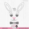 Easter Boy Bunny face with bow tie, Easter shirt design, cricut svg file, boy rabbit svg, scanncut fcm file, vinyl craft, tumbler design,
