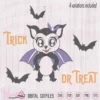 Girly bat halloween, Trick or treat svg, kids svg, scanncut fcm, dxf cut file, cricut svg, funny bat svg, vinyl craft, plotter file,