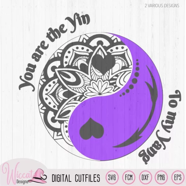 Yin Yang doodle cut file, intricate svg files, You are my yin, Fcm file, dxf cut file, quote svg, scanncut design, love svg, cricut