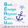 Beach best place, beach quote svg, Holiday design, summer cut file, nautical woman design, scanncut file, cricut svg, vinyl craft, plotter