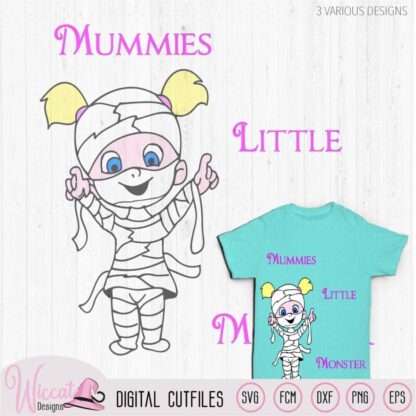 Mummie girl, Monsterly cute, Little monster svg, mummy svg, Halloween kids, t shirt design, scanncut fcm, vinyl craft, die cut, cricut svg,