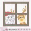 Santa behind a Christmas window, Reindeer in the window svg, Christmas decoration, dxf file, scanncut fcm, svg for cricut,