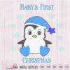 Christmas boy penguin svg, Baby boy cut file