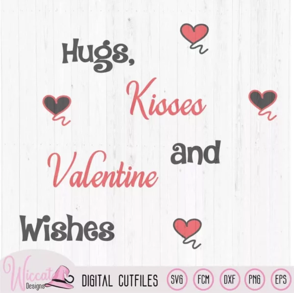 Valentine kisses , Free cut file