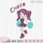 Cheerleader girl svg, svg files for girls, cheering svg, svg design, cut file, cheer girls, teen svg, scanncut fcm, cricut svg, cartoon svg