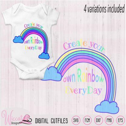 Make your own rainbow quote svg, kawaii rainbow, Kids design, word art, colorful design, baby t shirt, Summer svg, svg cricut, Scanncut fcm