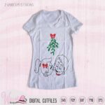 Cartoon couple Mistletoe kisses svg, vinyl craft, Holiday sign svg, Love shirt, htv design, dxf file, cricut svg, Scanncut file, cut file