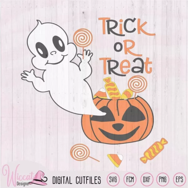 Ghost out of a pumpkin, baby Halloween, trick or treat file, pumpkin candy svg, Svg cut files, vinyl cut file, dxf cut file, cricut svg