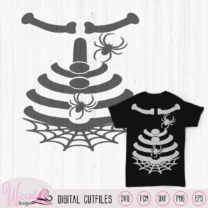 Skeleton with spiders costume svg, bones suit svg, spiders and bones outfit, cricut svg, scanncut fcm, plotter file, halloween for boys,