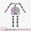 Girl skeleton with hearts, costume for girls svg, skeleton suit svg, Toddler Costume, bones outfit, cricut svg, scanncut fcm, plotter file