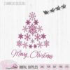 Snowflake Christmas tree, Merry christmas, Happy Christmas, christmas craft svg, glass block, Xmas svg, Svg cricut, reindeer silhouette