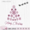 Snowflake Christmas tree, Merry christmas, Happy Christmas, christmas craft svg, glass block, Xmas svg, Svg cricut, reindeer silhouette