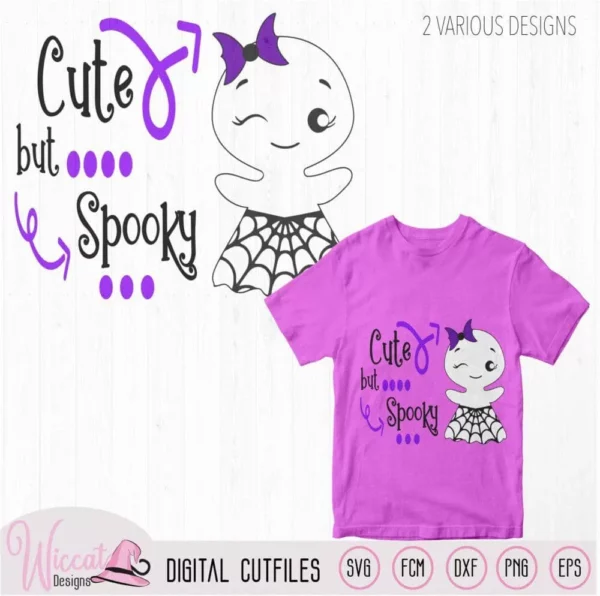 Cute but spooky, Cute ghost quote, little ghosts, DIY decoration, halloween boys and girls, scanncut fcm, cricut svg, vinyl craft