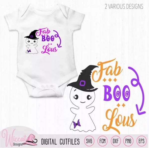 Faboolous Ghost quotes, Cute ghost with a witch hat, DIY decoration, halloween boys and girls, scanncut fcm, svg cricut, vinyl craft