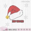 Santa doodle hat, christmas hat, Merry christmas svg, die cut svg, scanncut fcm, svg Cricut, decorations svg, coloring file, vinyl craft