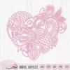 Valentine Paisley Heart, zentangle Heart, valentine doodle heart svg, scanncut file, svg for cricut, vinyl decal file, love candy design