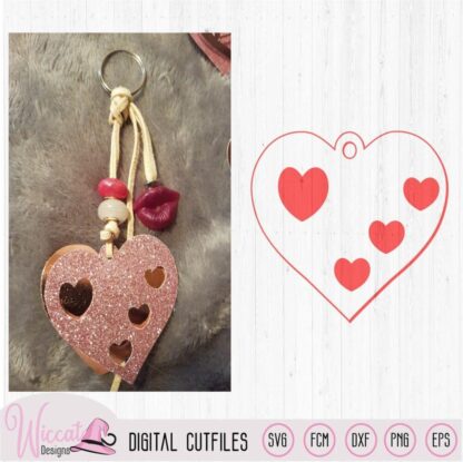 Valentine Leather earring template svg, heart keychain, leather jewel template, necklace heart template, scanncut fcm, cricut svg,