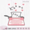 Valentine typewriter, kiss me quote, be mine digital cut file, vinyl craft, scanncut file, Cricut svg, plotter file, love quote,