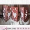 Valentine heart lantern template, floating hearts, scanncut fcm, paper craft, dxf cut file, cricut svg, Paper Lantern DIY SVG, home decor
