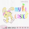 My first Easter, Baby Easter bunny girl, Happy easter, Tumbler svg, Vinyl craft, cricut svg, Scanncut fcm, baby suit, plotter file,