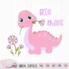 Digital cut file Little Girl baby dino, pink dinosaur svg, This digital download contains 1 zip file with - svg file - dxf file - fcm file - eps file - 2 png files 1 transparent and 1 white background I try to design the files in a way that they are easy to use. This design is only 2 layers. You can use these files in the following programs; -Scal4, -Inkscape, -Illustrator, -Sure Cuts A Lot -Canvas (online)/ / (Workspace) -Silhouette Studio, -Cricut Design space -Make The Cut and any program that can read these extensions. This Digital file is for commercial and personal use see my terms at Terms of Use  