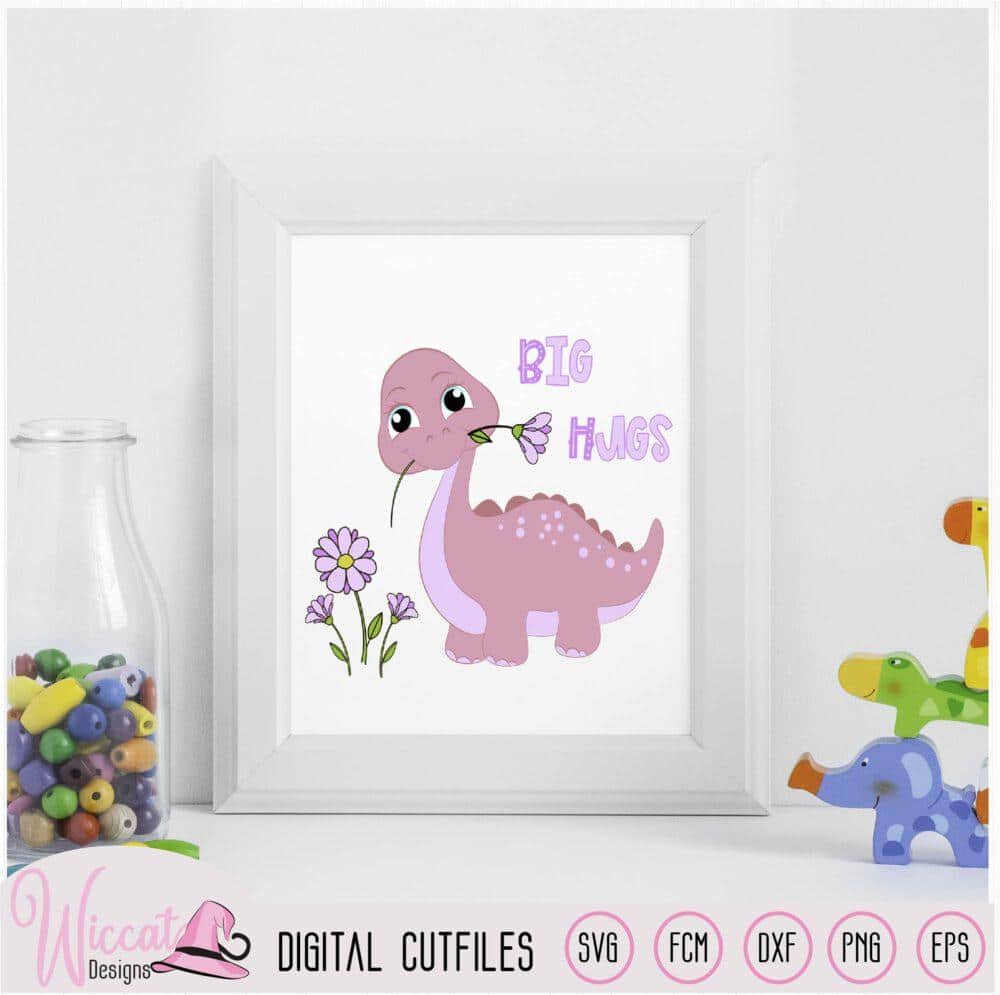 Download Girl Baby Dino Pink Dinosaur Svg Wiccatdesigns Digital Illustrations
