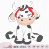 Cute baby girl cow for baby girl nursery, Heifer baby, farm animal svg file, fcm file, cricut, digital wall decor, vinyl craft, plotter file