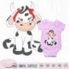 Cute baby girl cow for baby girl nursery, Heifer baby, farm animal svg file, fcm file, cricut, digital wall decor, vinyl craft, plotter file