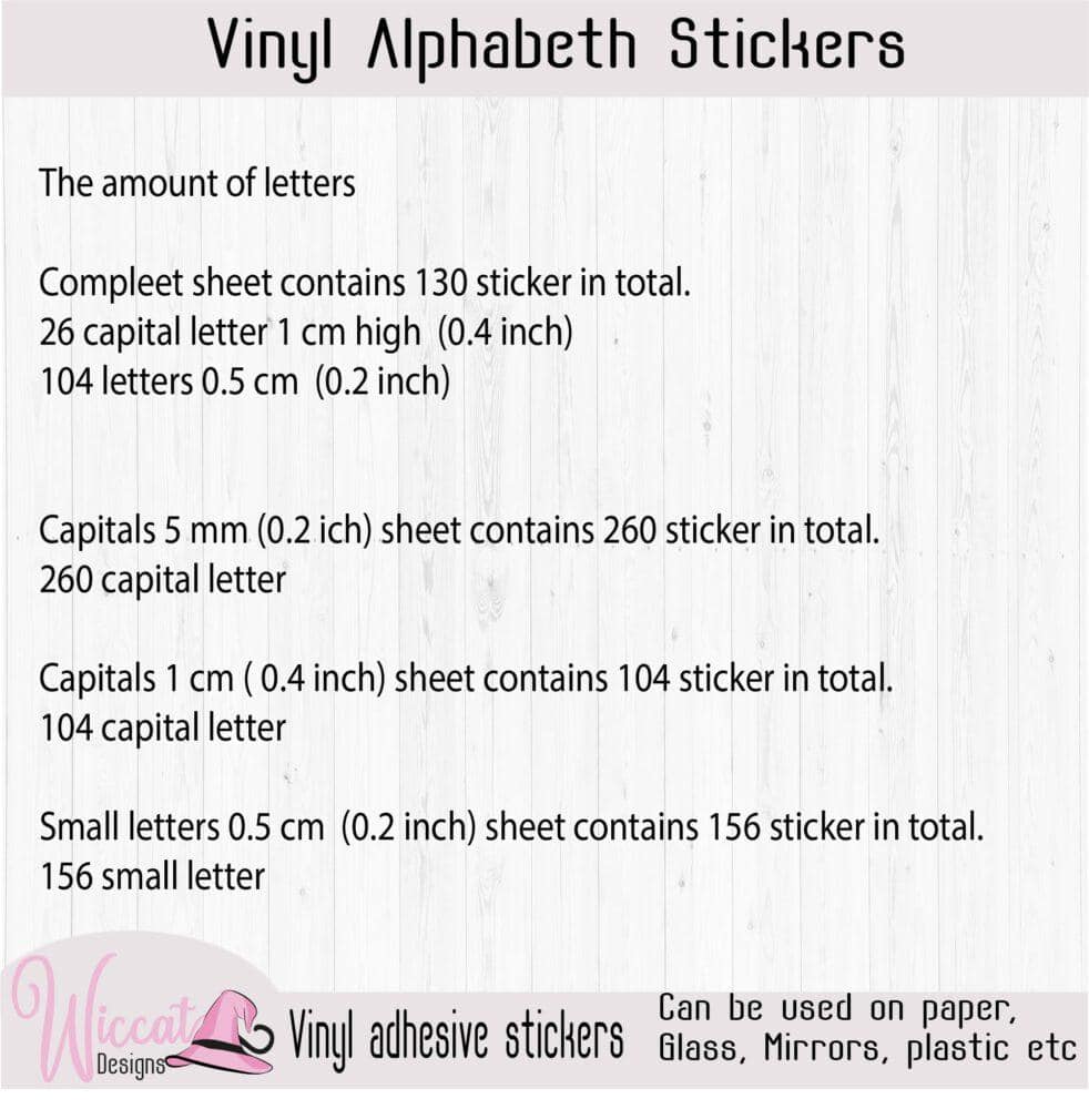 Small letters, modern letters, Alphabet stickers - Wiccatdesigns