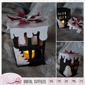 Winter lantern paper template