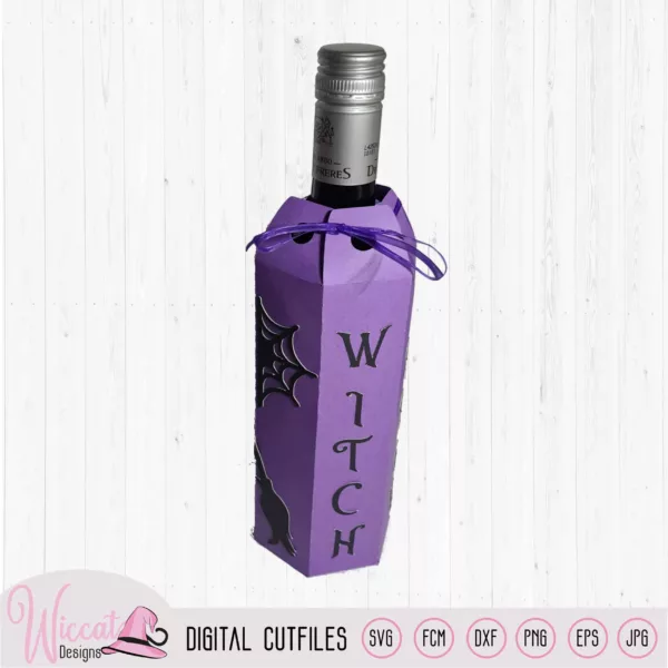 Witch brew bottle sleeve SVG, Halloween bottle wrapper svg,