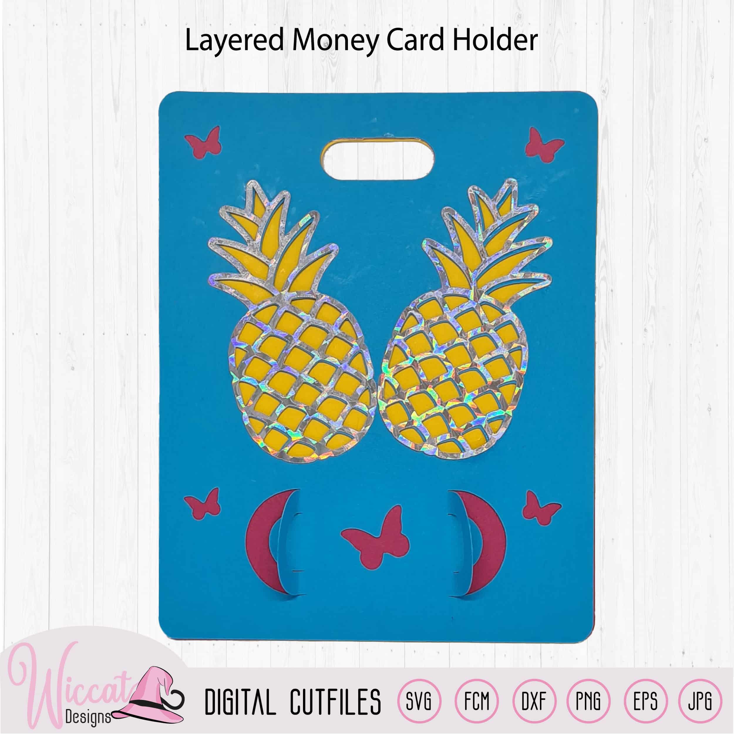Step-by-Step Pineapple Money card Challenge: Project 2 (Cricut, ScanNCut etc.)🍍✂️