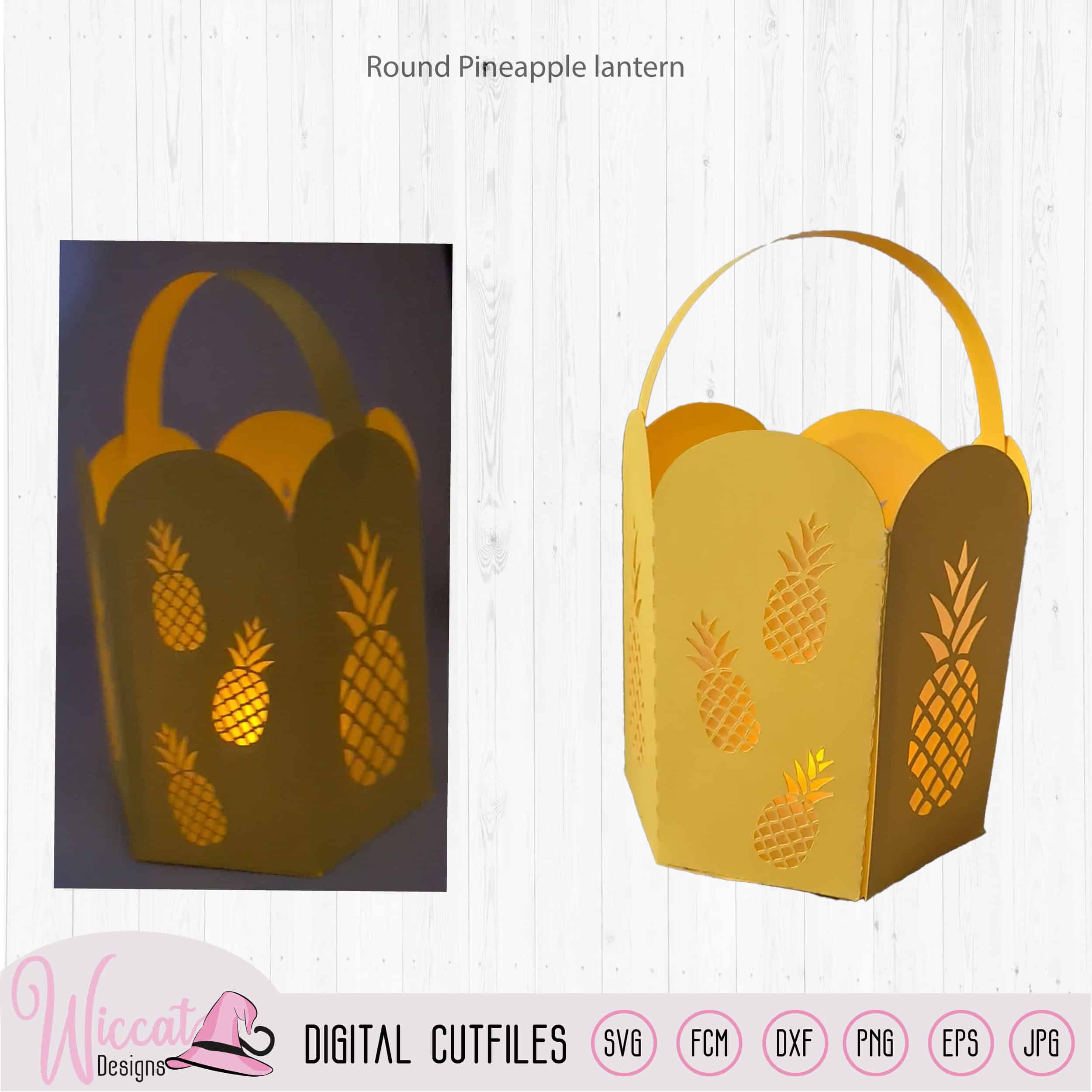 Step-by-Step Pineapple round lantern Pineapple Challenge: Project 3 (Cricut, ScanNCut etc.)🍍✂️