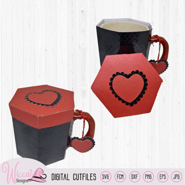 Round mug Gift box svg