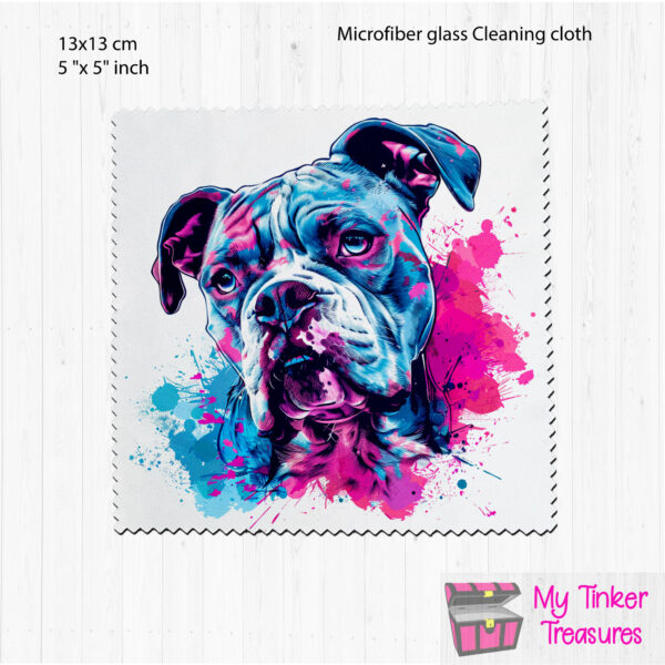 American Bulldog Microfiber Cleaning Cloth, Personalized glass polish cloth