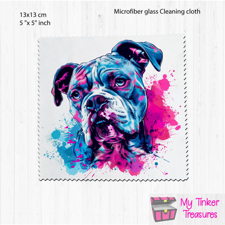 American Bulldog Microfiber Cleaning Cloth, Personalized glass polish cloth