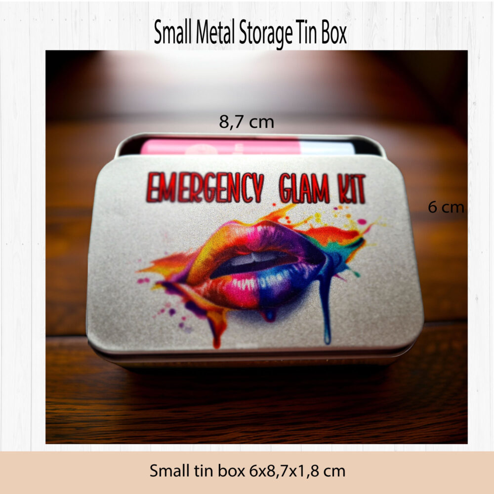 Glam kit Small Metal Storage Tin Box,
