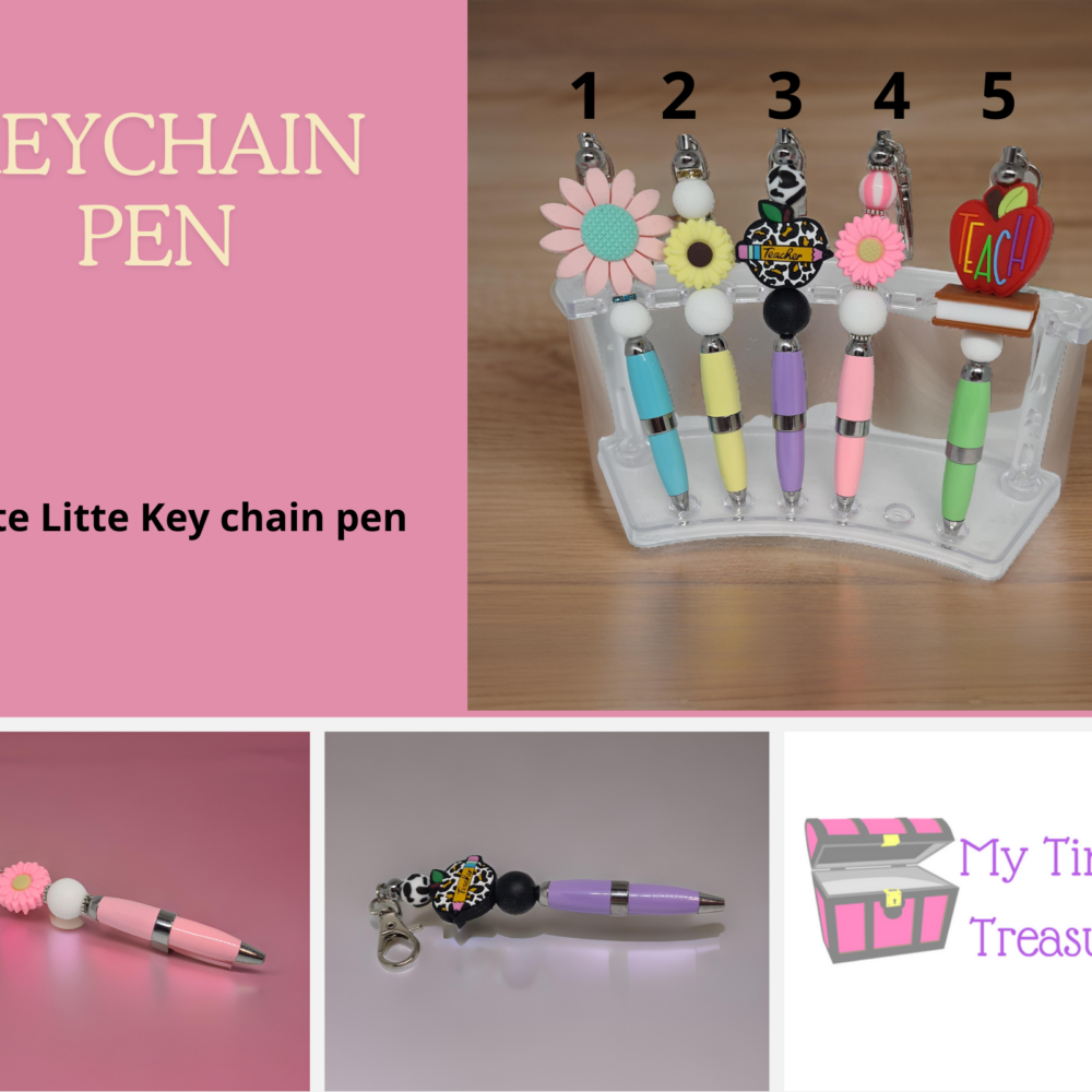 Beaded Pen Keychain Set: Cute Gift for Planners & Fancy Writers